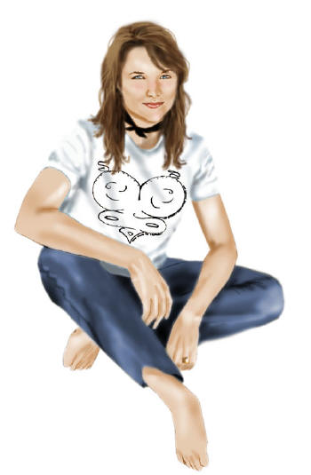 Lucy Lawless - white t-shirt