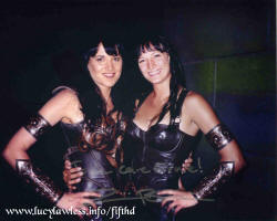Lucy Lawless and Zoe Bell as Xena Warrior Princess